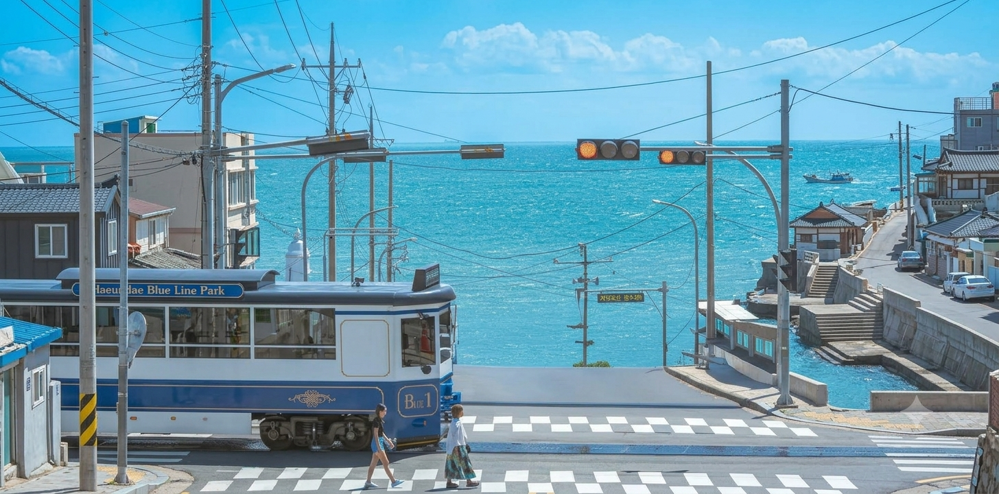 Haeundae Blue Line Park tram along the coast